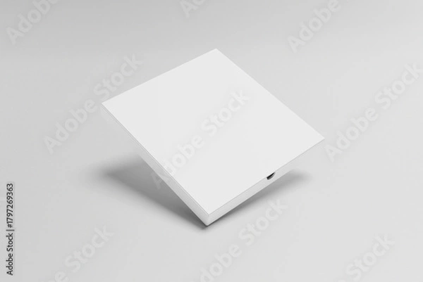 Obraz Pizza Box Packaging Mockup on grey Background. 3D rendering