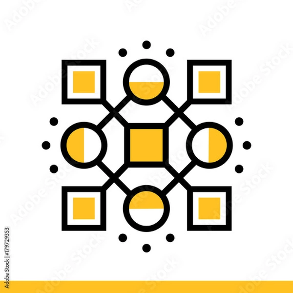 Obraz Outline icon Algorithms, Pattern Recognition. Data science technology and machine learning process. Suitable for print, website and presentation