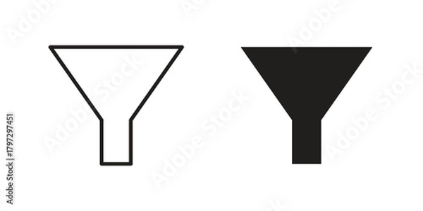 Fototapeta Filter icon flat and thin stroke vector pack. Editable icons set