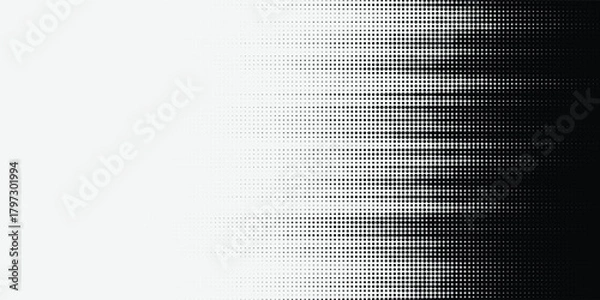 Obraz Binary halftone texture background. Black and white squared pixels. Abstract glitchy 8 bit video game backdrop.