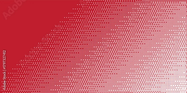 Fototapeta Pixelated bitmap gradient texture. Retro pixel art, green dither pattern red modern