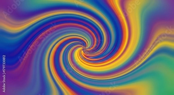 Obraz Vibrant rainbow swirl abstract background with psychedelic color gradients