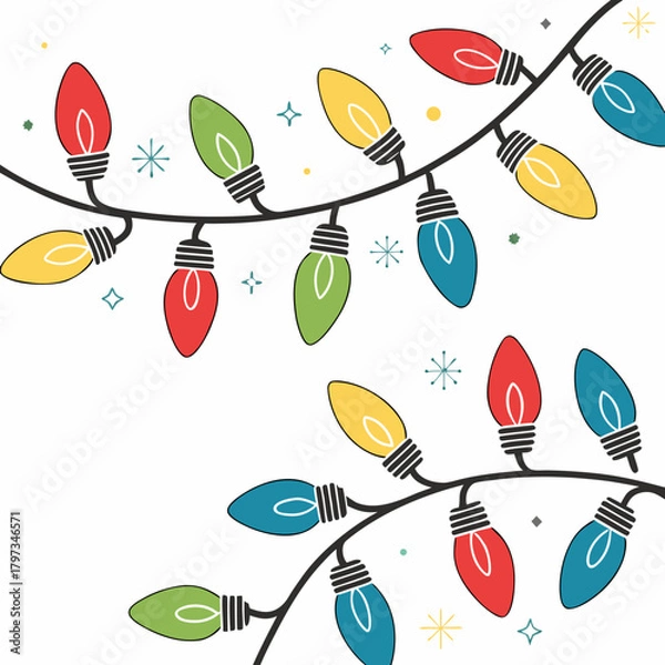 Obraz Festive Light Display: A vibrant display of colorful lights adorns a dark background, evoking the joy and anticipation of the holiday season. 