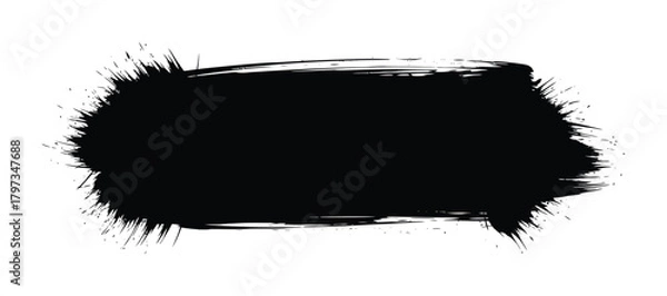 Fototapeta Black paint brush stroke texture background design element vector art eps silhouette