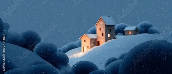 Obraz Winter Town Scene