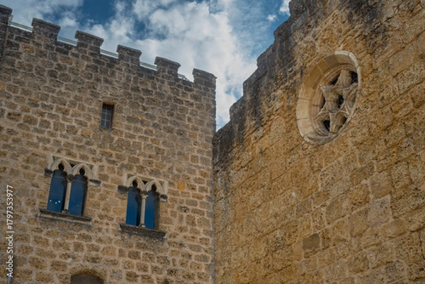 Fototapeta Lacataye Castle, a 15th-century structure located in Mont de Marsan, showcases impressive architecture.