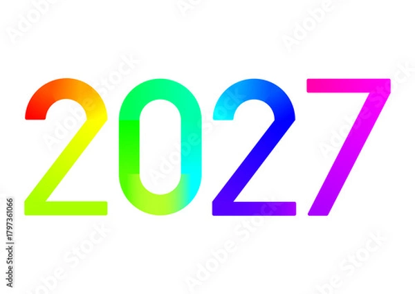 Obraz année 2027 en chiffres multicolores