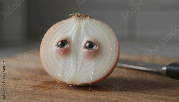 Fototapeta Crying Onion Kitchen cutting board