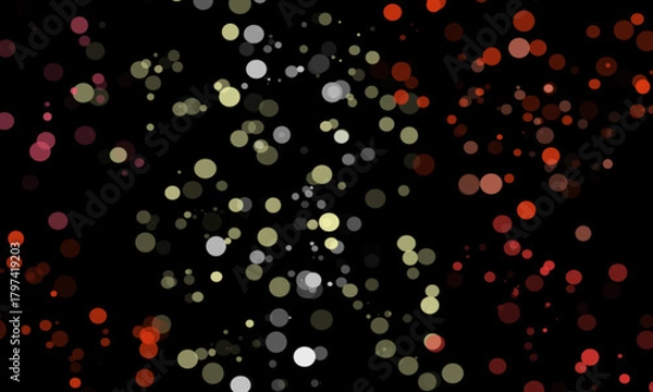 Fototapeta Colorful blurred small and large bokeh light overlay abstract design.