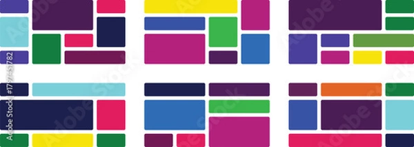 Fototapeta Abstract Rectangular Color Blocks Layout Composition Graphic Resource Design