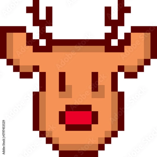 Obraz Pixel Art Christmas Reindeer icon