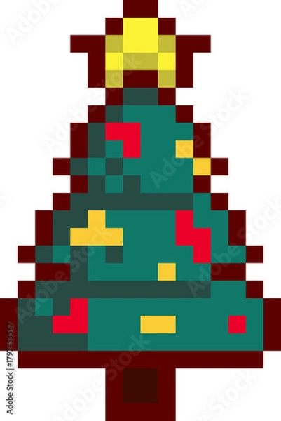 Obraz Pixel Art Christmas Tree icon