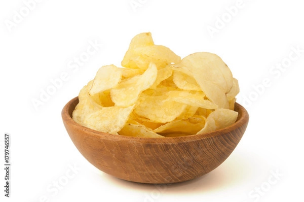 Obraz Kartoffelchips in Holzschälchen