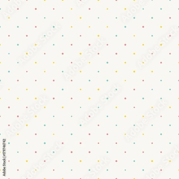 Obraz Seamless polka dot pattern with light background. Vector repeating texture.