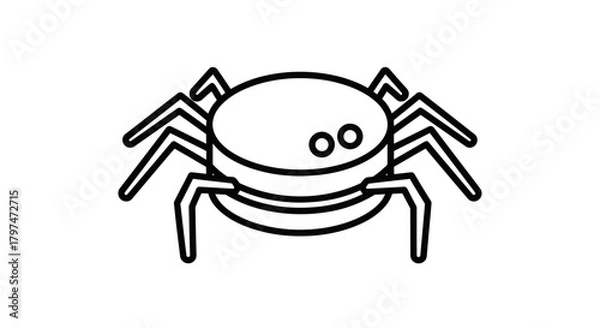 Fototapeta Stylized Line Art Illustration of a Round-Bodied Spider.
