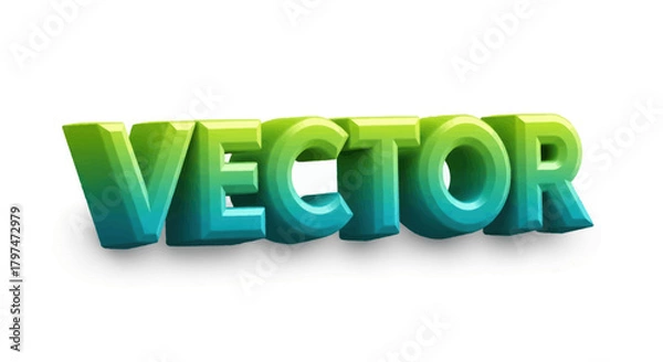 Fototapeta 3D Green and Blue Gradient VECTOR Text.