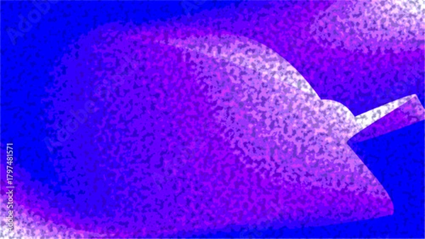 Obraz Abstract digital art featuring textured purple organic shapes on a vibrant blue background.