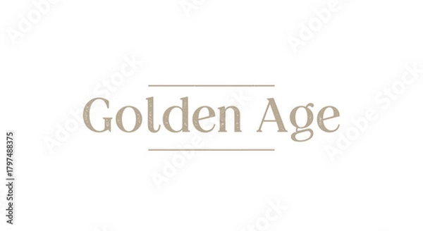 Obraz Elegant Golden Age text with subtle underline design.