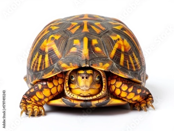 Fototapeta Ornate Box Turtle Close-Up - Detailed Shell and Face