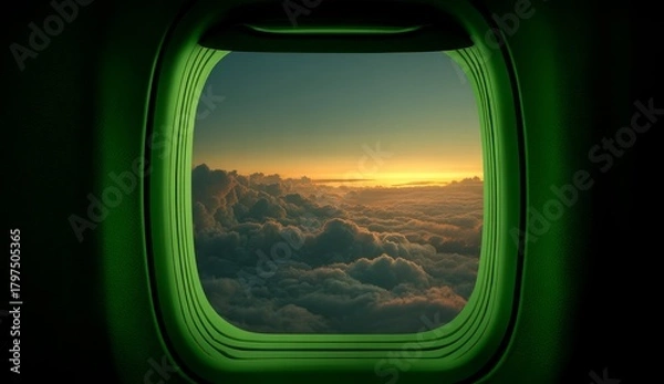 Fototapeta view from airplane window