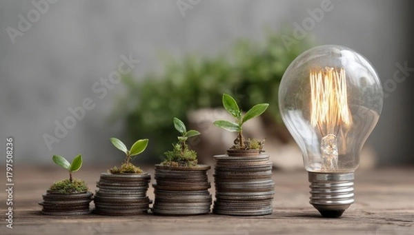 Fototapeta energy saving light bulb