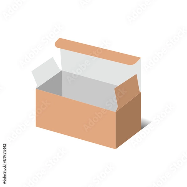 Obraz Shoe Box Template and 3D Mockup Vector Design for Packaging