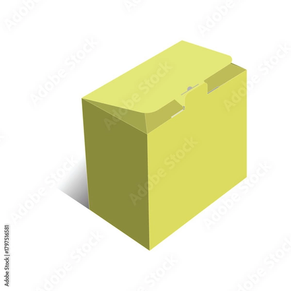 Fototapeta Snap Lock Bottom 3D Box Packaging Mockup