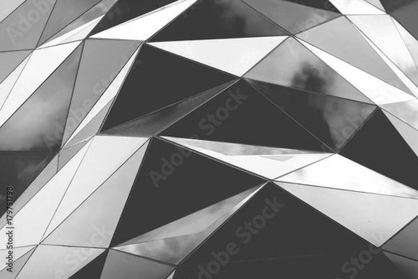 Fototapeta Polygonal triangle glass facade