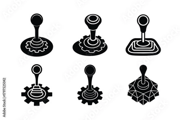 Fototapeta black and white icons set