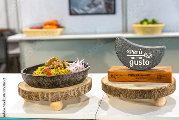 Obraz Rice with duck. Traditional food from the regions of Peru.