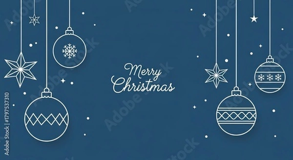 Fototapeta Elegant Merry Christmas Background Minimal Vector Art