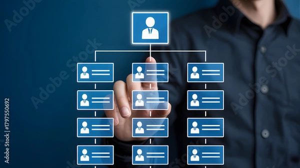 Fototapeta Streamline your business with visual org charts for efficient team management and strategic planning with a modern touch, creating a powerful hierarchy