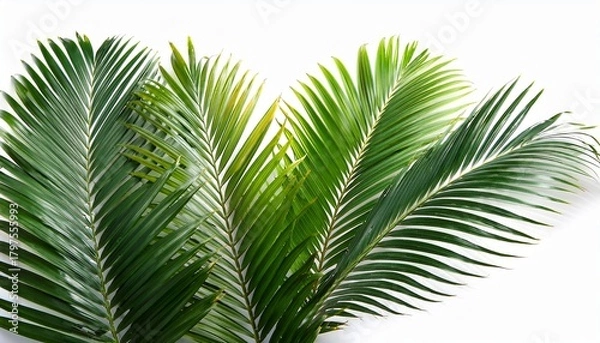 Fototapeta Tropical Green Palm Leaf On Transparent Background Png File