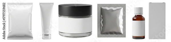 Fototapeta Set of blank packagings mockup for product design isolated on white