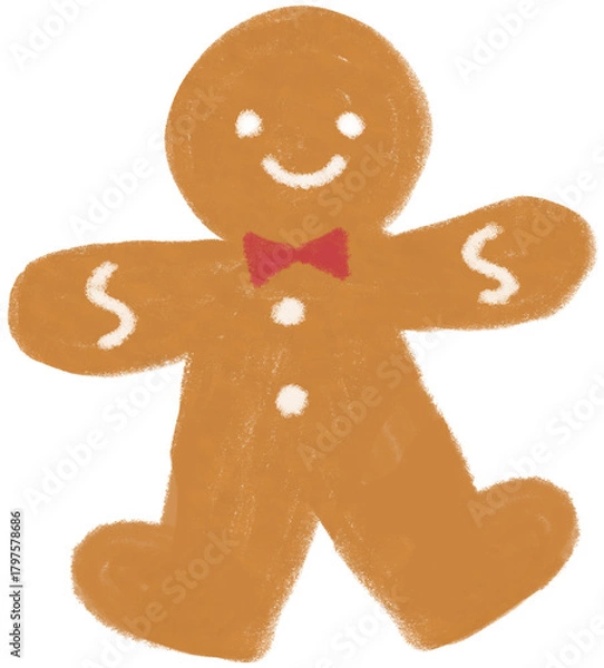 Obraz 크리스마스 귀여운 진저브레드맨 쿠키 일러스트-christmas gingerbread man