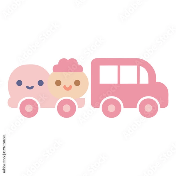 Fototapeta pink toy car