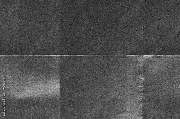 Fototapeta Photocopies of a black and white sheet of paper with a background or texture with grain and noise illustration