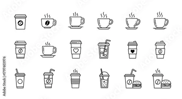 Obraz vector coffee icon sheet illustration