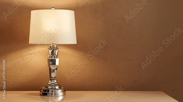 Fototapeta Lucid Origin Art Deco Style Lamp with Geometric Metalwork