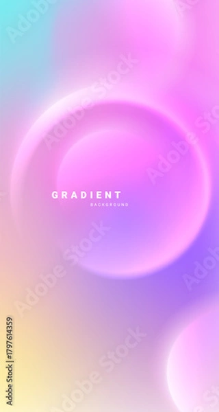Obraz Holographic gradient background with smooth glowing spheres. 