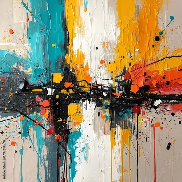 Fototapeta Title: Lucid Origin Vibrant and Dynamic Abstract Modern Art Painting