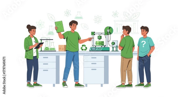 Obraz Innovative laboratory exploration: sustainable prototyping with collaborative eco-conscious design