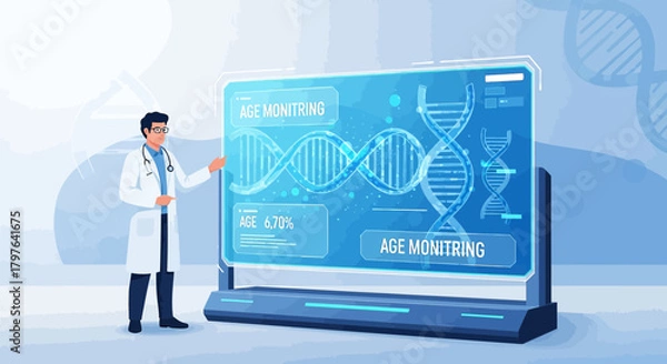 Obraz Innovative medical diagnostic device for monitoring aging and dna analysis concept