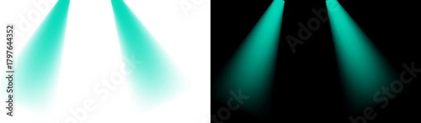 Fototapeta PNG image of Aqua light beams transparent background overlay spotlight effect 