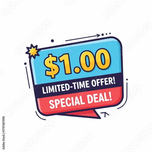 Obraz $1.00 Price tag icon