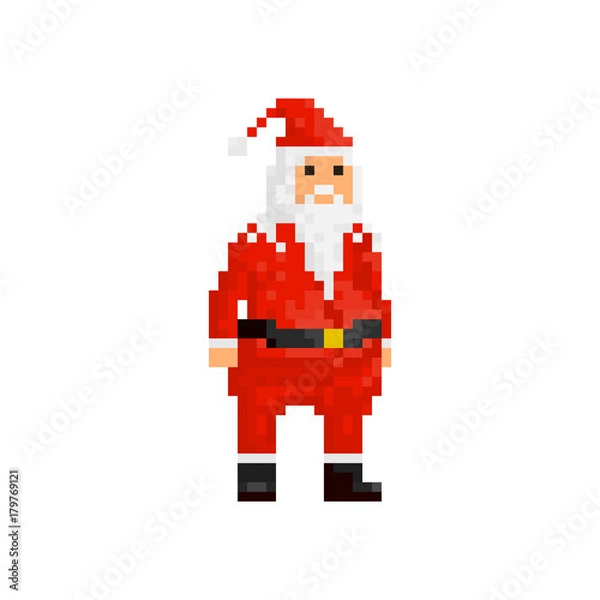 Fototapeta Pixel character Santa for games and applications