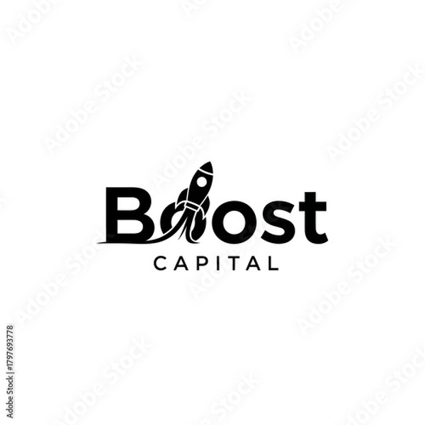 Obraz Boost Capital Logo with Rocket Ship.