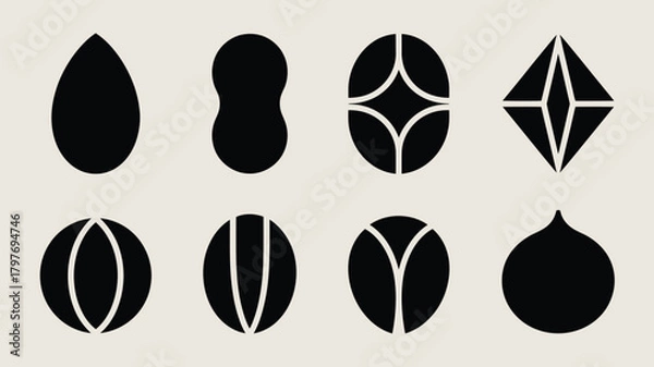 Fototapeta Modern geometric shapes offer elegant minimalist design elements for branding, logos, and creative projects seeking a simple, sophisticated aesthetic