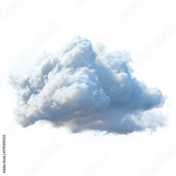 Fototapeta Fluffy Cloud Isolated on White Background