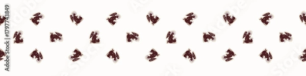 Fototapeta Hand drawn angelic messenger for Christian Christmas vector border. Lino cut Angels with star of Bethlehem trim. Religious nativity scene washi tape.